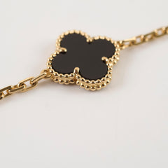 Van Cleef & Arpels Vintage Alhambra 5 Motifs Onyx Bracelet