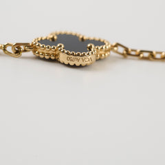 Van Cleef & Arpels Vintage Alhambra 5 Motifs Onyx Bracelet