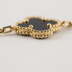 Van Cleef & Arpels Vintage Alhambra 5 Motifs Onyx Bracelet