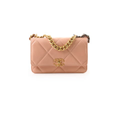 Chanel 19 Wallet on Chain Beige Lambskin (microchip)