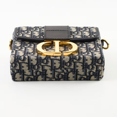 Dior Montaigne Box Bag Mini Navy Oblique