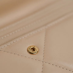 Chanel 19 Long Wallet Lambskin Beige