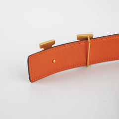 Hermes Constance Reversible Gold/Orange Belt 80cm