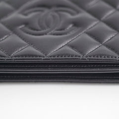 Chanel Flap Wallet On Chain Lambskin Black Crossbody Bag