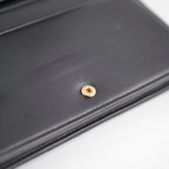 Chanel Flap Wallet On Chain Lambskin Black Crossbody Bag