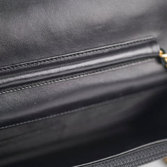 Chanel Flap Wallet On Chain Lambskin Black Crossbody Bag