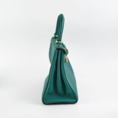 Hermes Kelly 28 Malachite Togo C Stamp