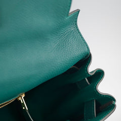 Hermes Kelly 28 Malachite Togo C Stamp