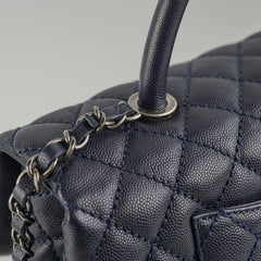 Chanel Caviar Large Coco Handle Navy 21series
