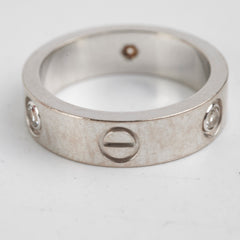 Cartier Love Ring with 3 Diamond White Gold Size 56