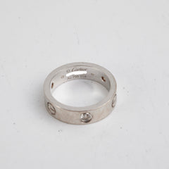 Cartier Love Ring with 3 Diamond White Gold Size 56