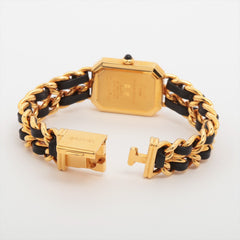 Chanel Première M Black Face Gold Watch