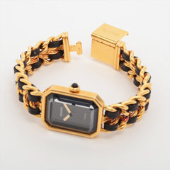 Chanel Première M Black Face Gold Watch