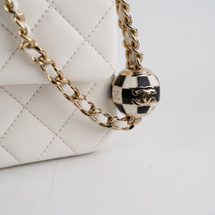 Chanel Mini Rectangular Pearl Crush Lambskin White
