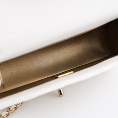 Chanel Mini Rectangular Pearl Crush Lambskin White