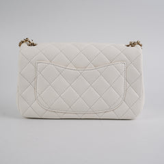 Chanel Mini Rectangular Pearl Crush Lambskin White