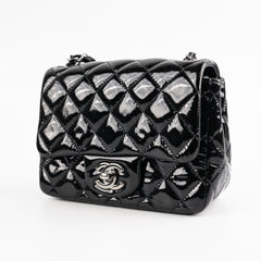 Chanel Mini Square Flap Patent Black Bag