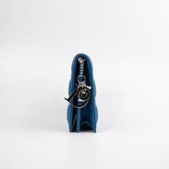 Christian Dior Cannage Lambskin Blue Clutch