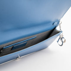 Christian Dior Cannage Lambskin Blue Clutch
