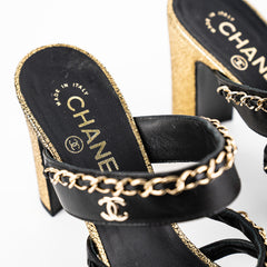 Chanel Black/Gold Chain Heels