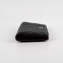 Chanel Long Wallet Caviar Black
