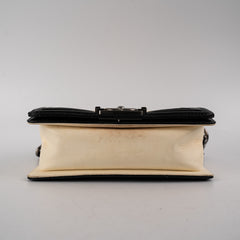 Chanel Small Boy Cream Black Lambskin