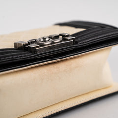 Chanel Small Boy Cream Black Lambskin