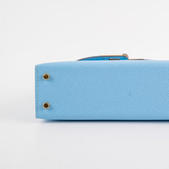 Hermes Mini Kelly 2 Epsom Blue Celeste U Stamp (2022)