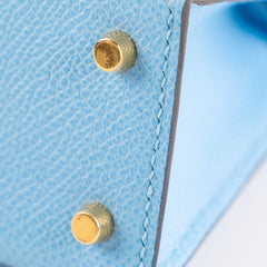 Hermes Mini Kelly 2 Epsom Blue Celeste U Stamp (2022)