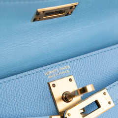 Hermes Mini Kelly 2 Epsom Blue Celeste U Stamp (2022)