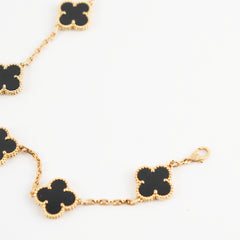 Van Cleef And Arpels Vintage Alhambra 5 Motifs Bracelet Onyx