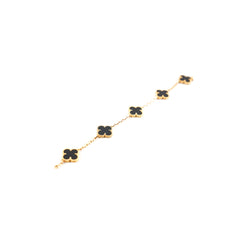 Van Cleef And Arpels Vintage Alhambra 5 Motifs Bracelet Onyx