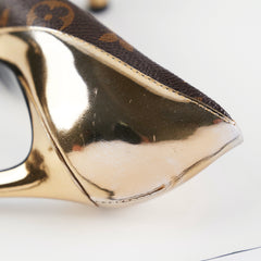 Louis Vuitton Heels Monogram/Gold Size 35