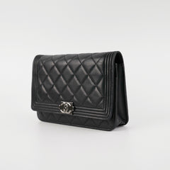 Chanel Boy Wallet On Chain WOC Lambskin Black