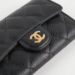 Chanel Caviar Flap Card Holder Black