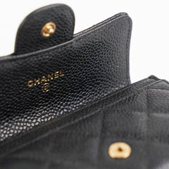 Chanel Caviar Flap Card Holder Black