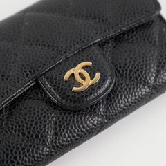Chanel Caviar Flap Card Holder Black