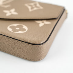 Louis Vuitton Felicie Pochette Beige Empreinte Crossbody Bag