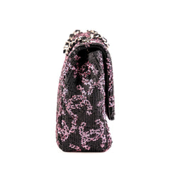 Chanel Medium/Large Classic Flap Sequin Pink/Black