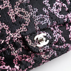 Chanel Medium/Large Classic Flap Sequin Pink/Black