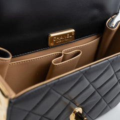 Chanel Seasonal Rectangular Black and Gold Box Bag (Microchipped)