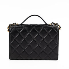 Chanel Seasonal Rectangular Black and Gold Box Bag (Microchipped)