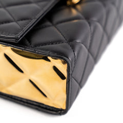 Chanel Seasonal Rectangular Black and Gold Box Bag (Microchipped)