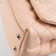 Chanel Mini Coco Handle Peach Caviar Top Handle