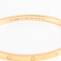 Cartier Small Love Rose Gold Size 16 Bracelet