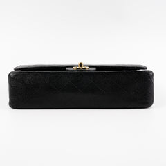 ITEM 17 - Chanel Vintage Classic Medium/Large Black Caviar 24K Gold