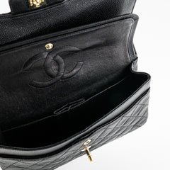 ITEM 17 - Chanel Vintage Classic Medium/Large Black Caviar 24K Gold