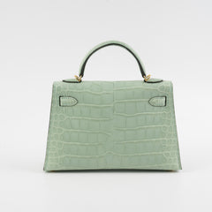 Hermes Mini Kelly Alligator Vert D'Eau B Stamp (2023)