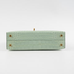 Hermes Mini Kelly Alligator Vert D'Eau B Stamp (2023)