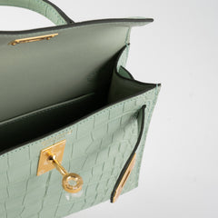 Hermes Mini Kelly Alligator Vert D'Eau B Stamp (2023)
